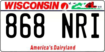WI license plate 868NRI