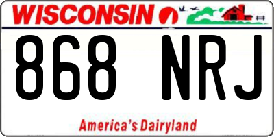 WI license plate 868NRJ