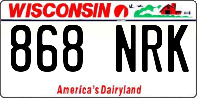 WI license plate 868NRK