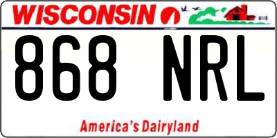 WI license plate 868NRL