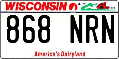 WI license plate 868NRN