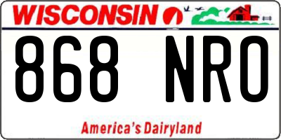 WI license plate 868NRO