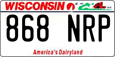 WI license plate 868NRP