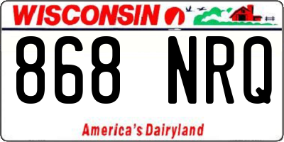 WI license plate 868NRQ