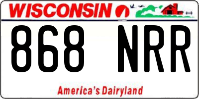WI license plate 868NRR