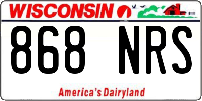 WI license plate 868NRS