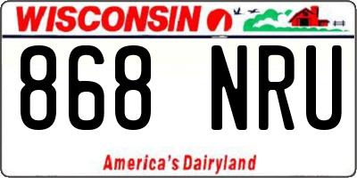 WI license plate 868NRU
