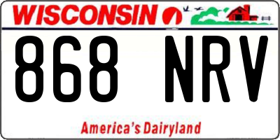 WI license plate 868NRV