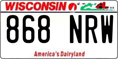 WI license plate 868NRW