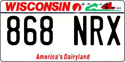 WI license plate 868NRX