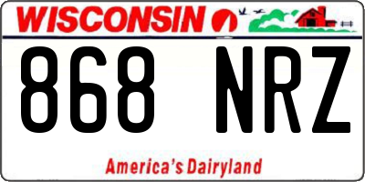 WI license plate 868NRZ