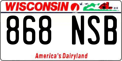 WI license plate 868NSB