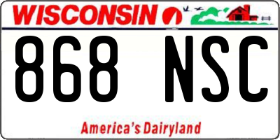 WI license plate 868NSC