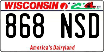 WI license plate 868NSD
