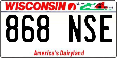 WI license plate 868NSE