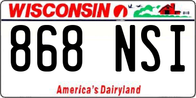 WI license plate 868NSI