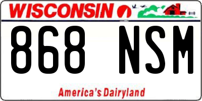 WI license plate 868NSM