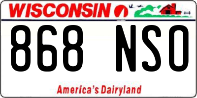 WI license plate 868NSO