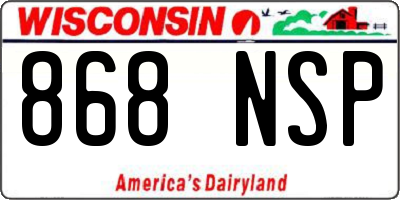 WI license plate 868NSP