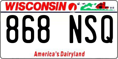 WI license plate 868NSQ
