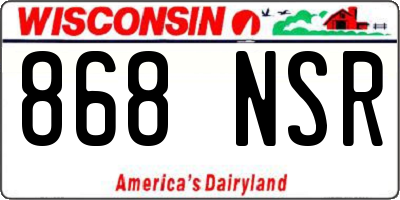 WI license plate 868NSR