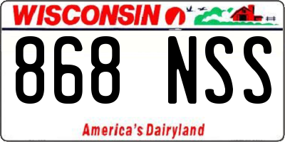 WI license plate 868NSS