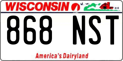 WI license plate 868NST
