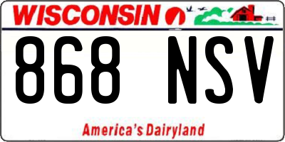 WI license plate 868NSV