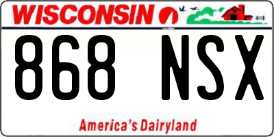 WI license plate 868NSX
