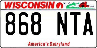 WI license plate 868NTA