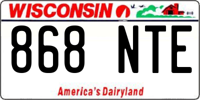 WI license plate 868NTE
