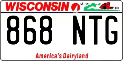 WI license plate 868NTG