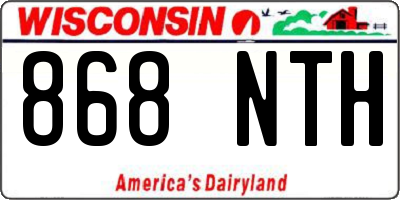 WI license plate 868NTH