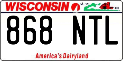 WI license plate 868NTL