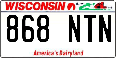 WI license plate 868NTN