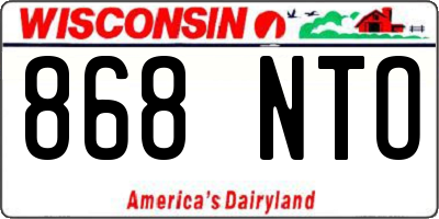 WI license plate 868NTO