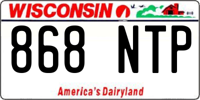 WI license plate 868NTP