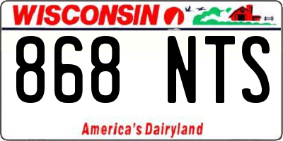 WI license plate 868NTS