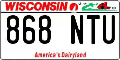WI license plate 868NTU
