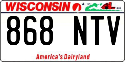 WI license plate 868NTV