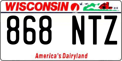WI license plate 868NTZ