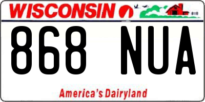 WI license plate 868NUA