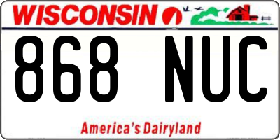 WI license plate 868NUC