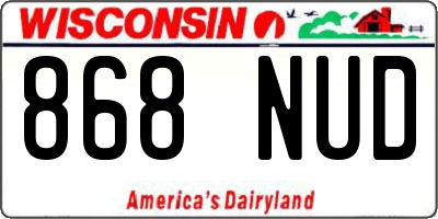 WI license plate 868NUD