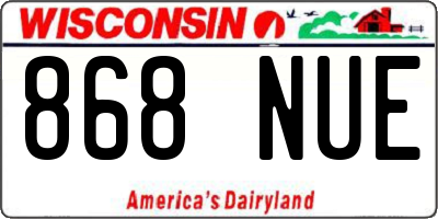 WI license plate 868NUE
