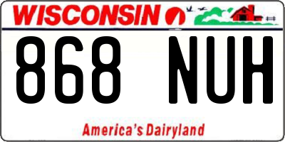 WI license plate 868NUH