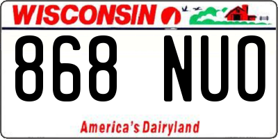 WI license plate 868NUO