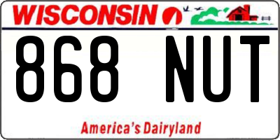 WI license plate 868NUT