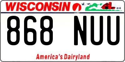 WI license plate 868NUU