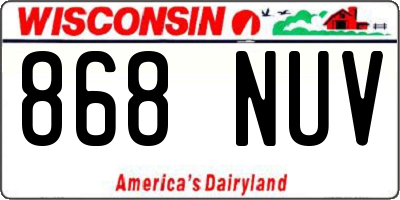 WI license plate 868NUV
